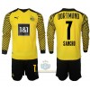 Maglia da Calcio a Maniche Lunghe Borussia Dortmund Sancho 7 Casa 2021-22 per Bambino